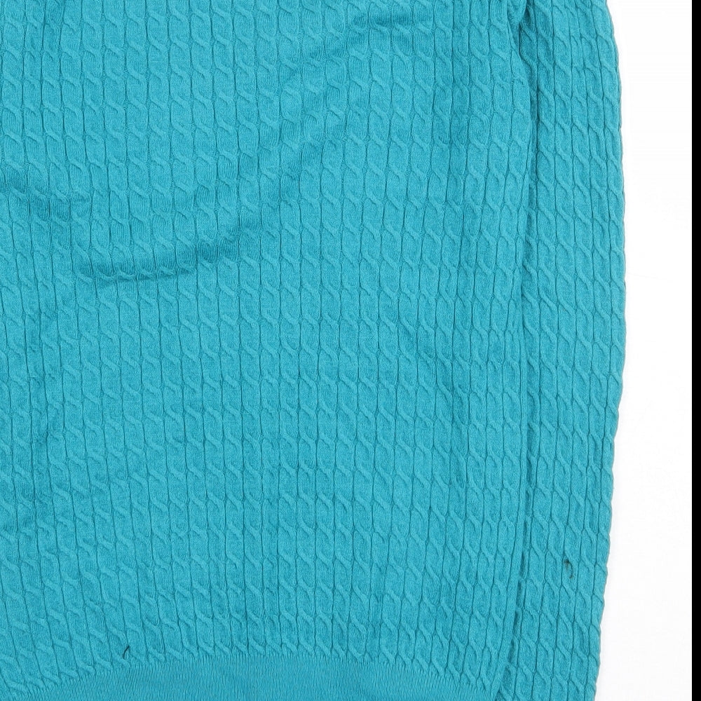 Papaya Womens Green Round Neck Viscose Pullover Jumper Size 14