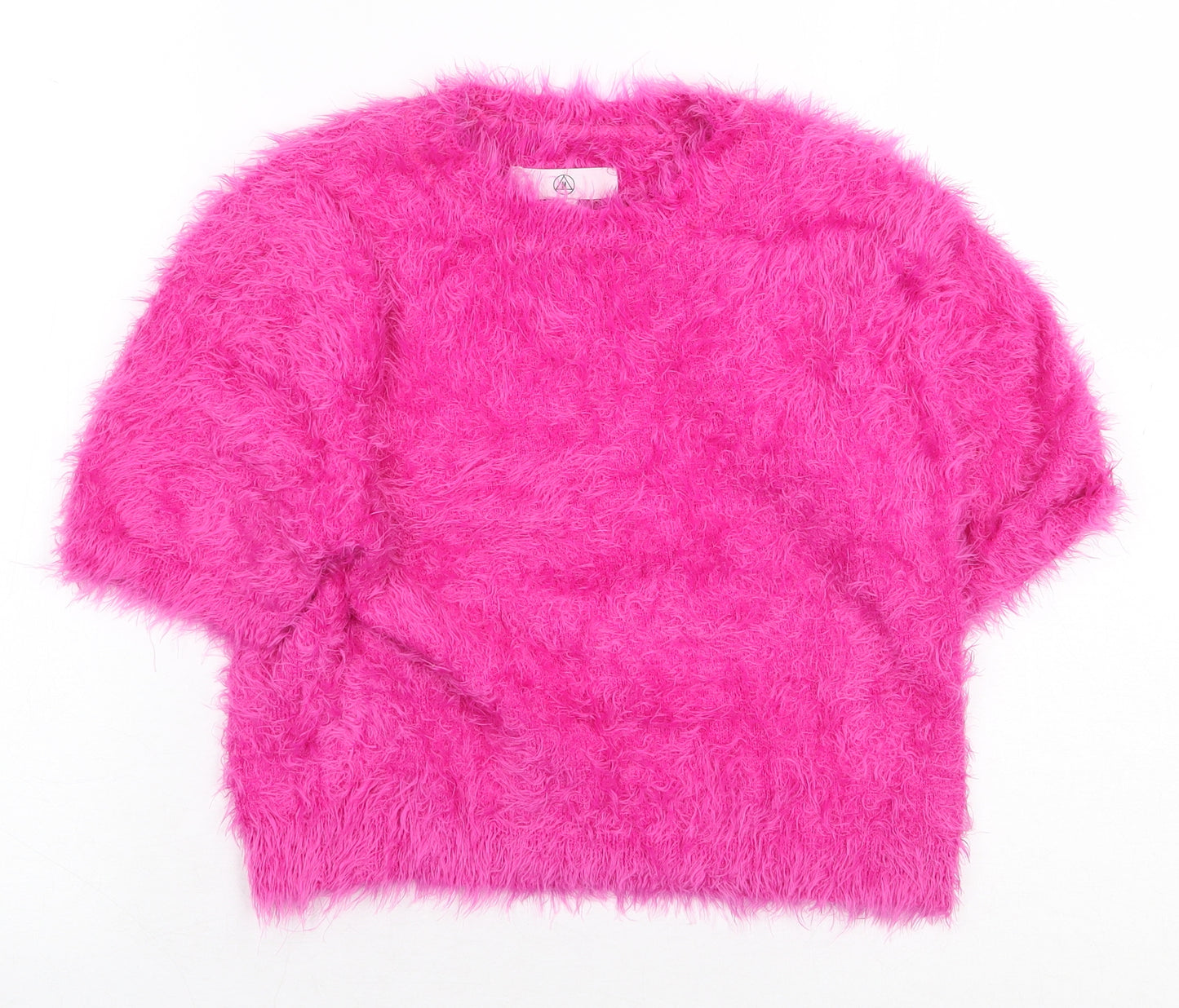 Missguided Womens Pink Nylon Basic Blouse Size 10 Round Neck