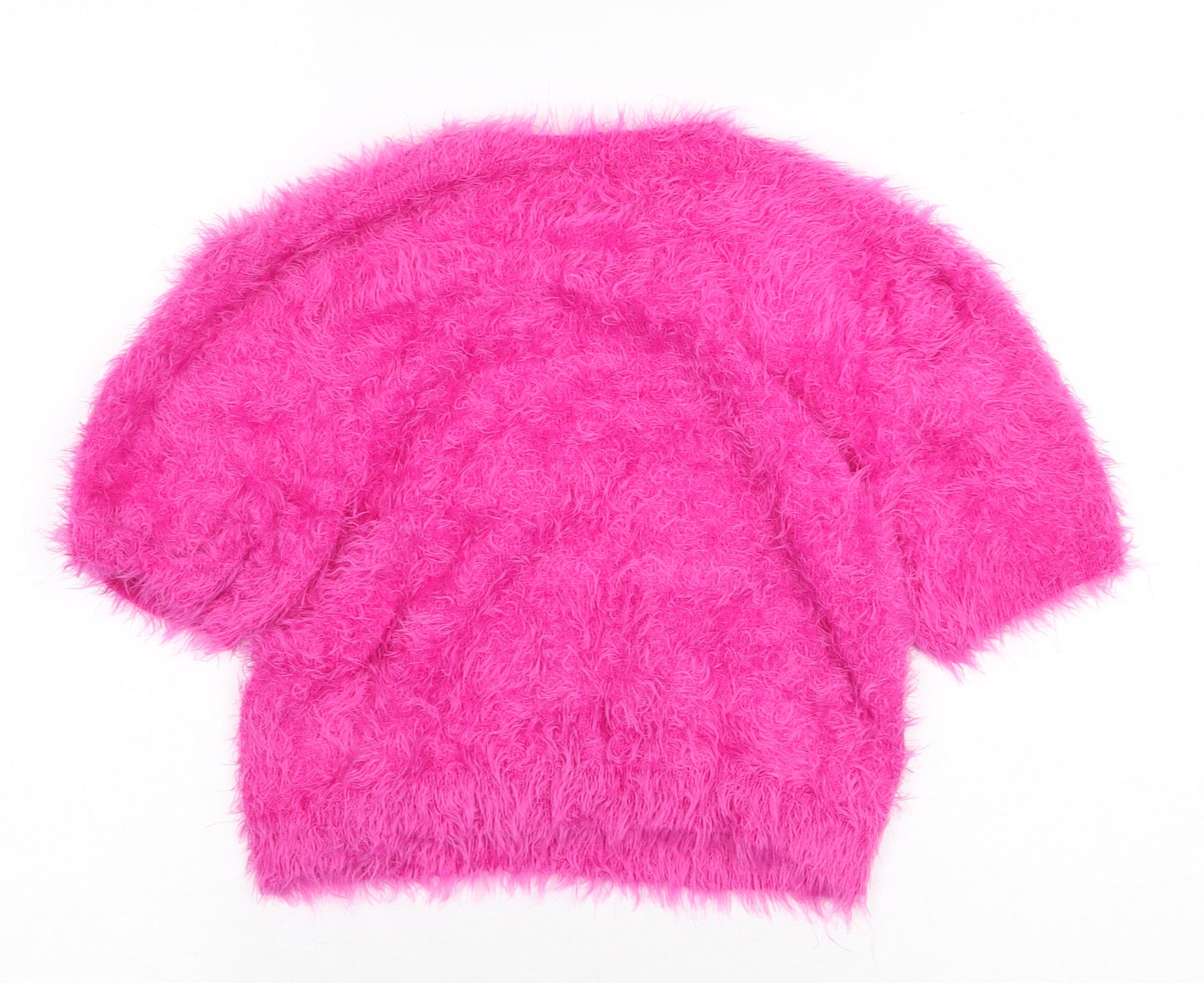 Missguided Womens Pink Nylon Basic Blouse Size 10 Round Neck