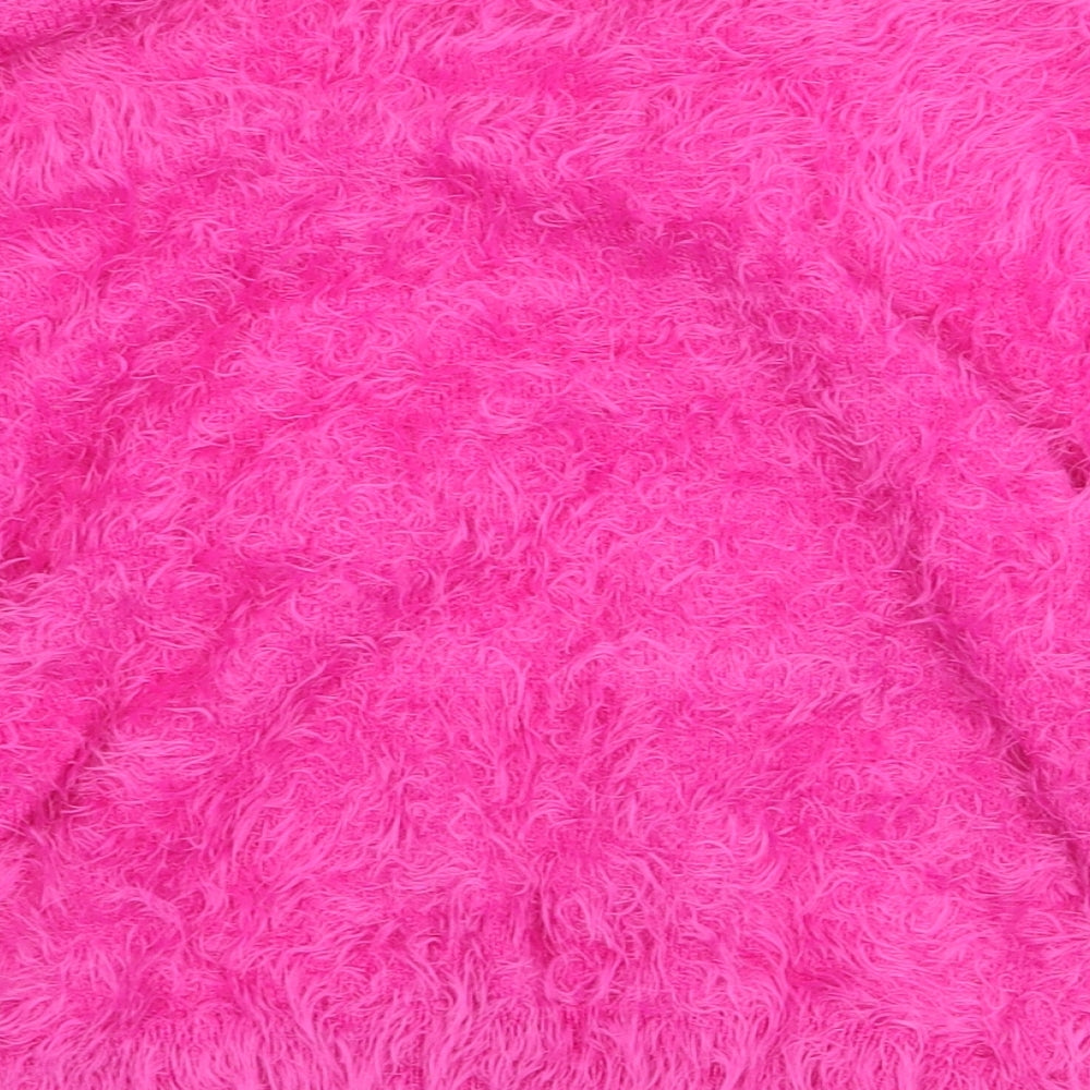 Missguided Womens Pink Nylon Basic Blouse Size 10 Round Neck