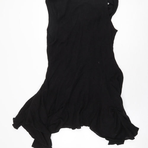 Papillon Womens Black Polyester A-Line Size XL Cowl Neck Pullover