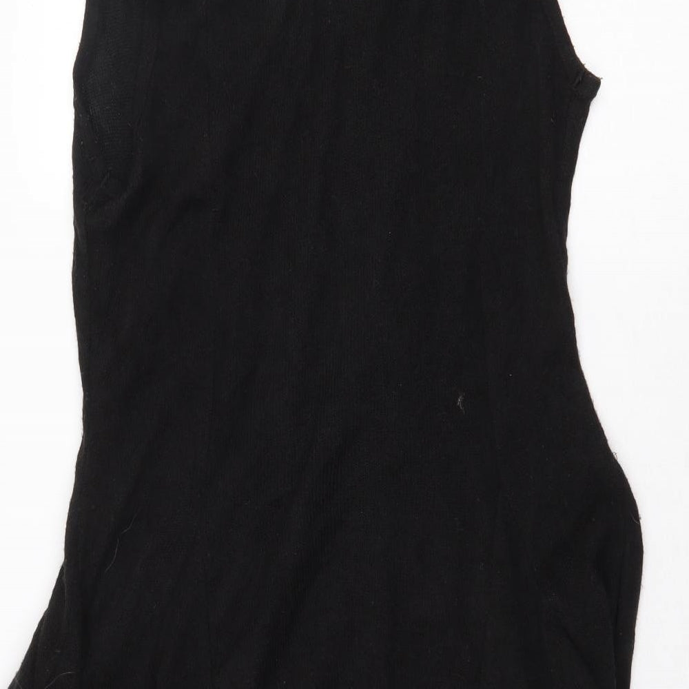 Papillon Womens Black Polyester A-Line Size XL Cowl Neck Pullover