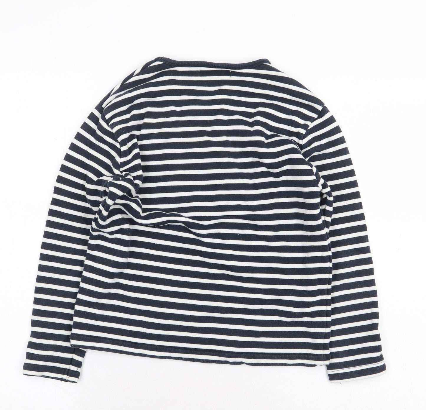 Zara Girls Black Striped Cotton Pullover Sweatshirt Size 11-12 Years Pullover - Heart