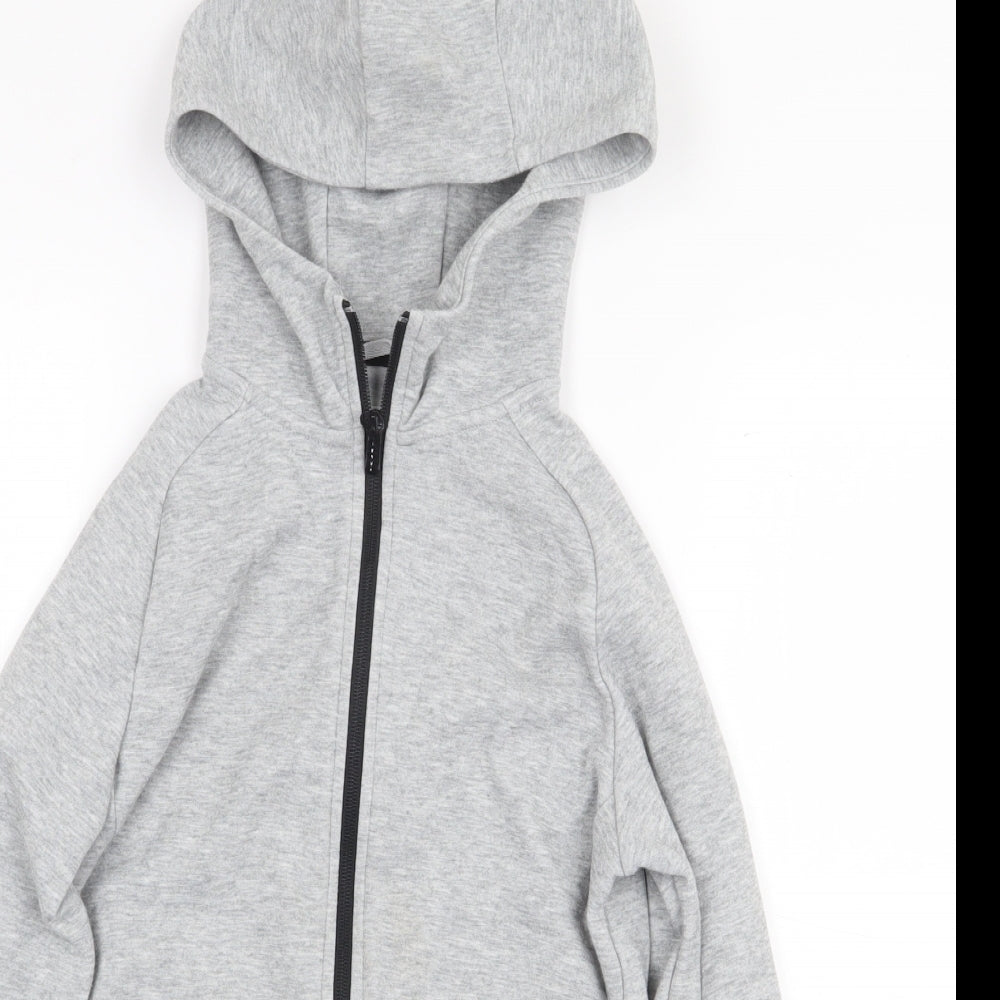 Uniqlo Boys Grey Polyester Full Zip Hoodie Size 11-12 Years Zip