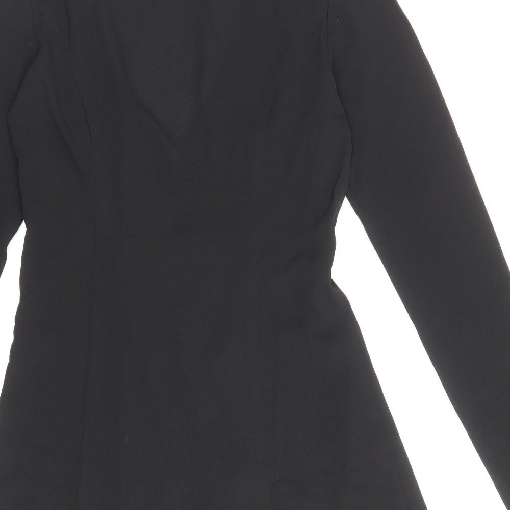 Divided by H&M Womens Black Polyester Wrap Dress Size 10 V-Neck Button