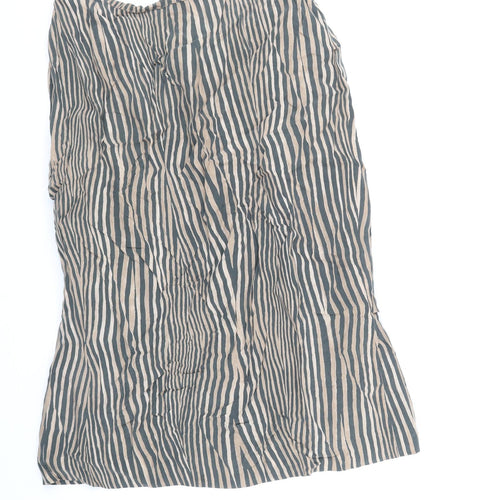 Windsmoor Womens Brown Animal Print Cupro Straight & Pencil Skirt Size 16 Zip - Tiger Print