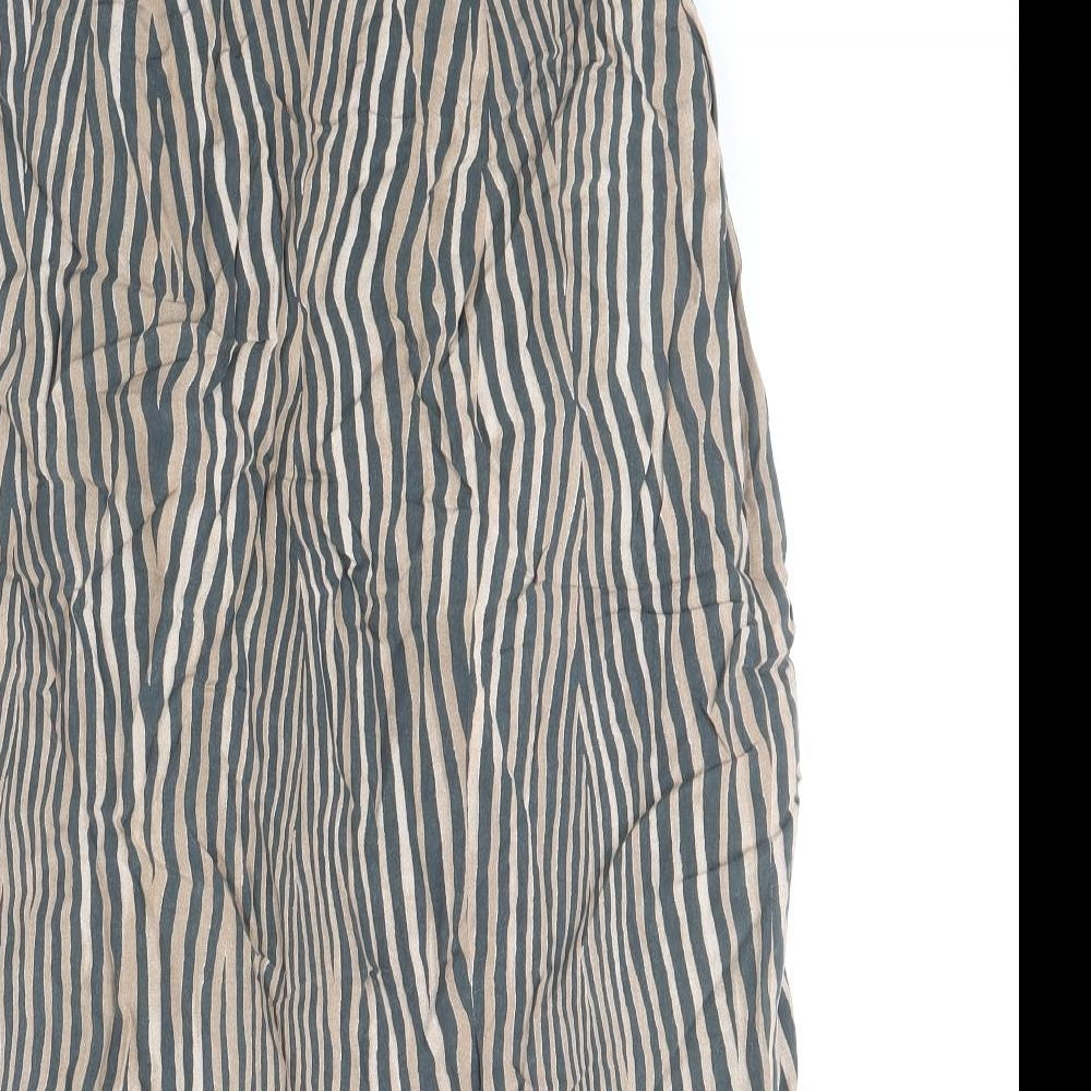 Windsmoor Womens Brown Animal Print Cupro Straight & Pencil Skirt Size 16 Zip - Tiger Print