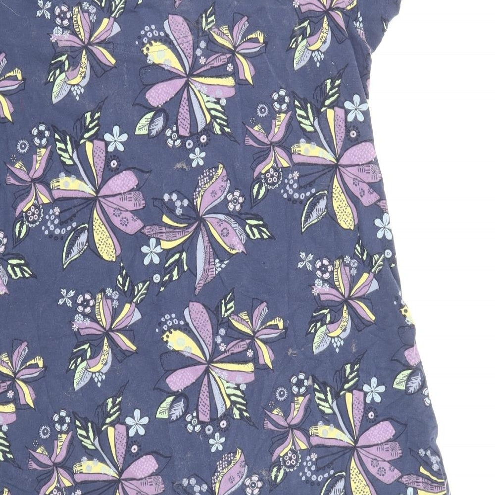 MANTARAY PRODUCTS Womens Multicoloured Floral Cotton Fit & Flare Size 22 V-Neck Pullover
