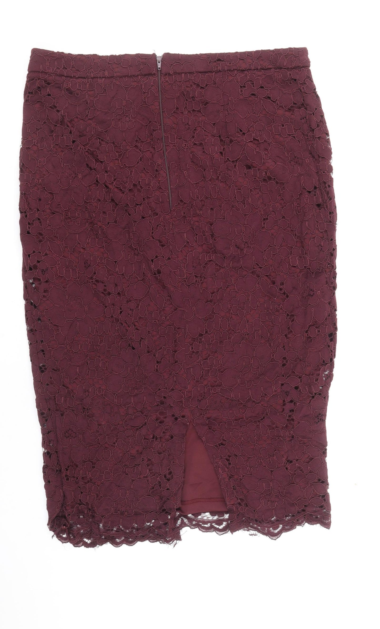 ASOS Womens Purple Nylon Straight & Pencil Skirt Size 14 Zip