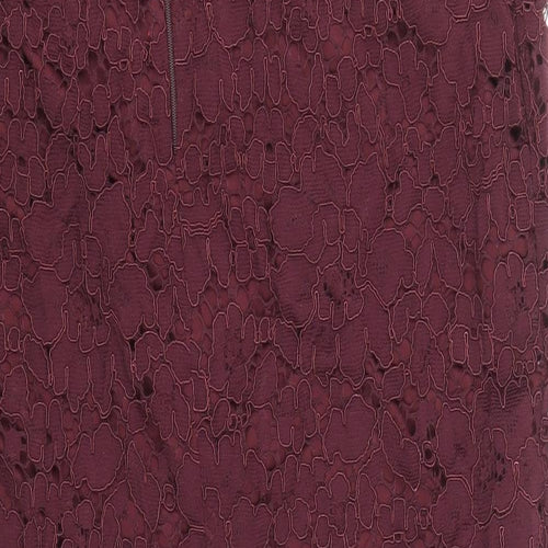 ASOS Womens Purple Nylon Straight & Pencil Skirt Size 14 Zip