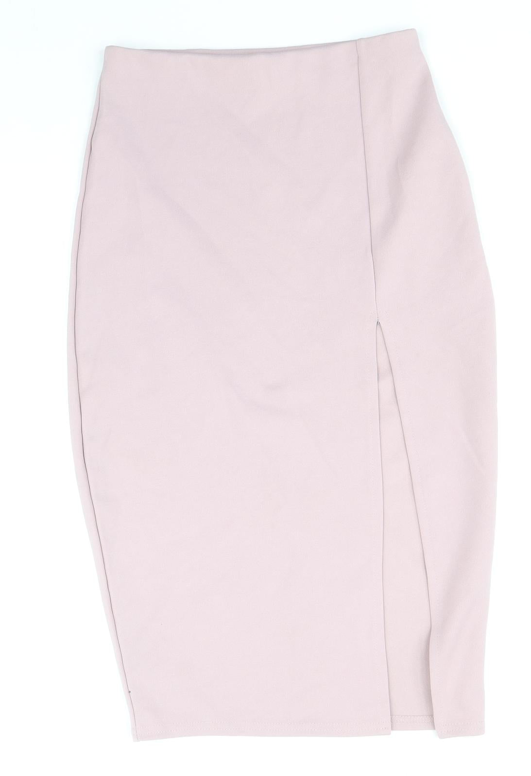 Missguided Womens Pink Polyester Straight & Pencil Skirt Size 8