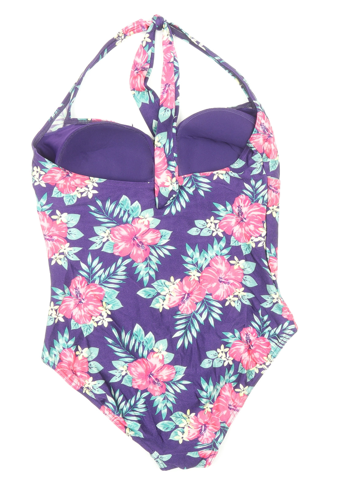 Debenhams Womens Multicoloured Floral Polyamide One Piece Size 14 - Tie Halter