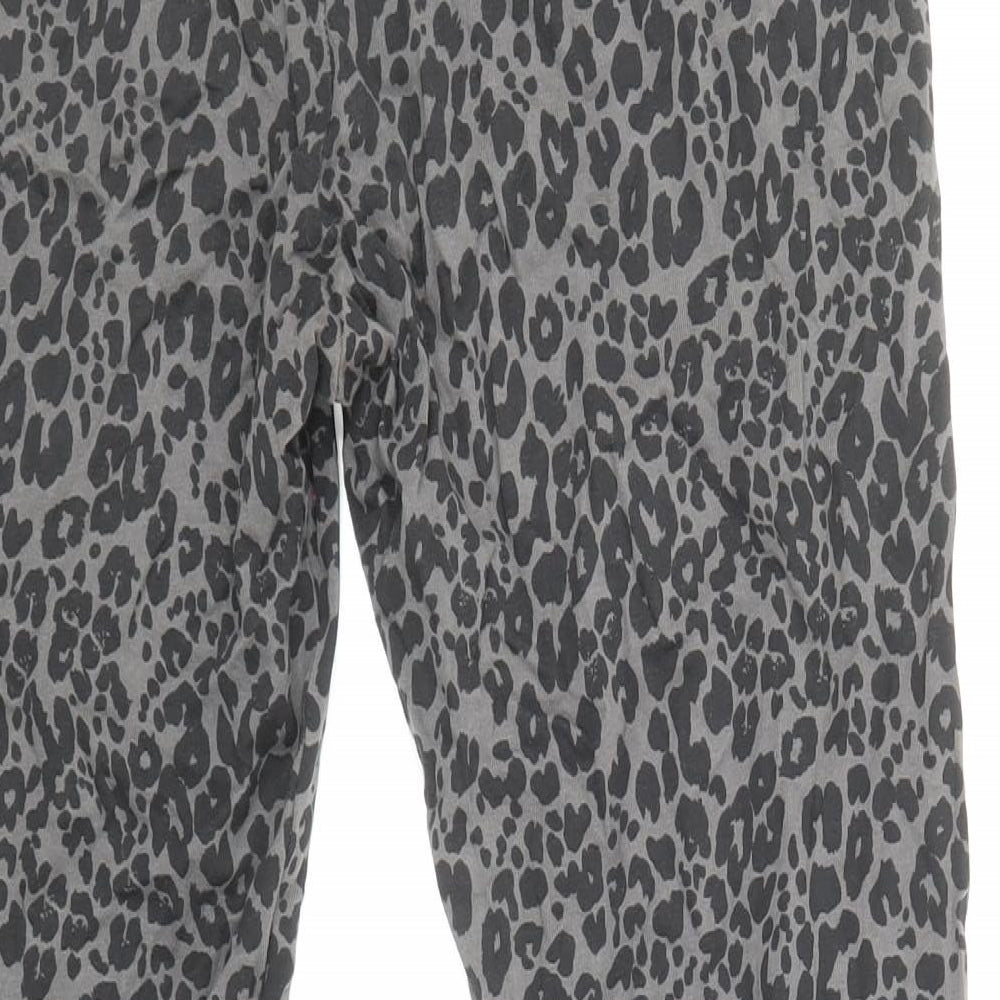 Nutmeg Womens Green Animal Print Cotton Jogger Leggings Size 14