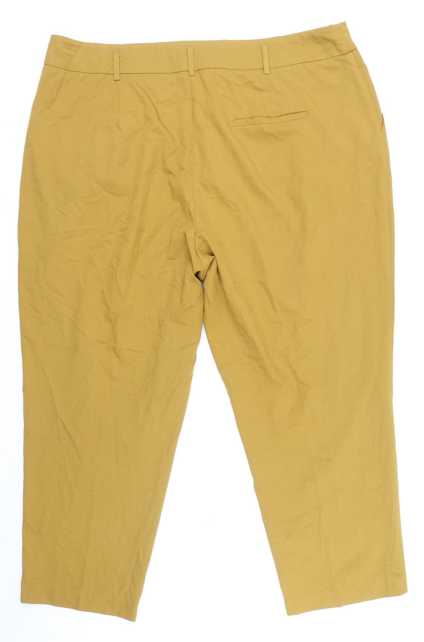 Primark Womens Yellow Polyester Carrot Trousers Size 20 Regular Zip