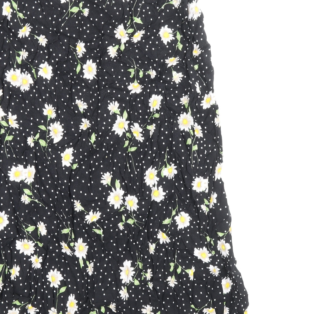 Primark Womens Multicoloured Floral Viscose A-Line Skirt Size 8 Button