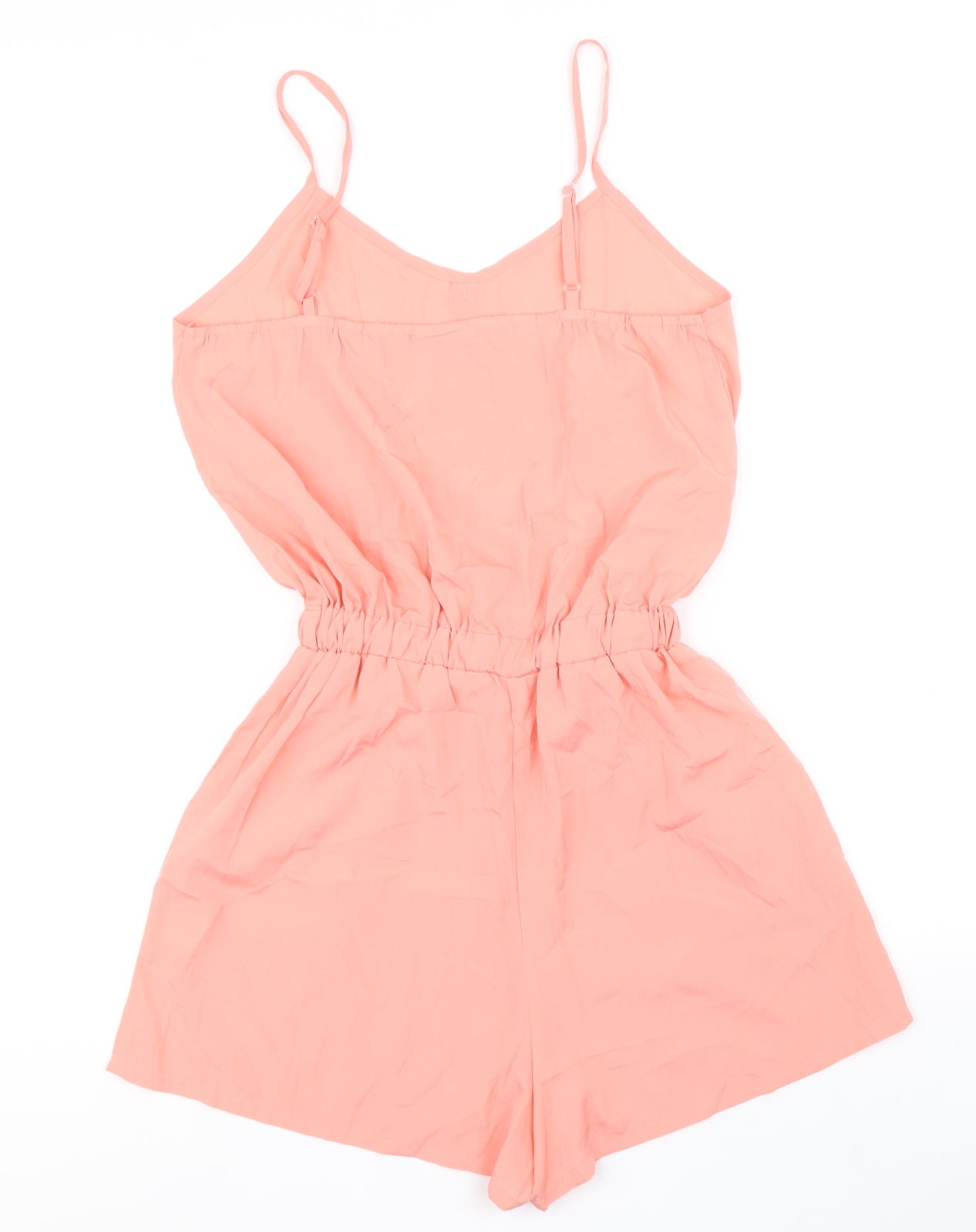 B. YOU Womens Pink Polyester Playsuit One-Piece Size 10 Drawstring