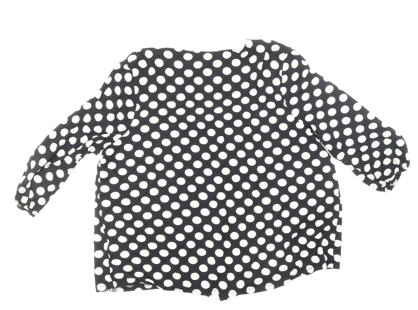 TU Womens Multicoloured Polka Dot Modal Basic Button-Up Size 16 Scoop Neck