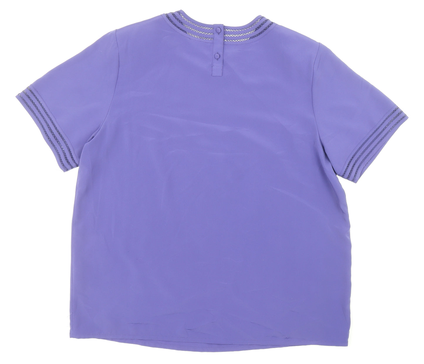 Alexon Womens Purple Polyester Basic Blouse Size 16 Round Neck