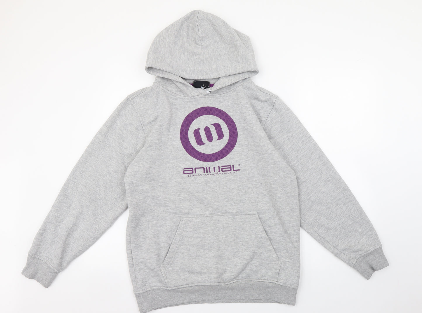 Animal Boys Grey Polyester Pullover Hoodie Size 15-16 Years Pullover