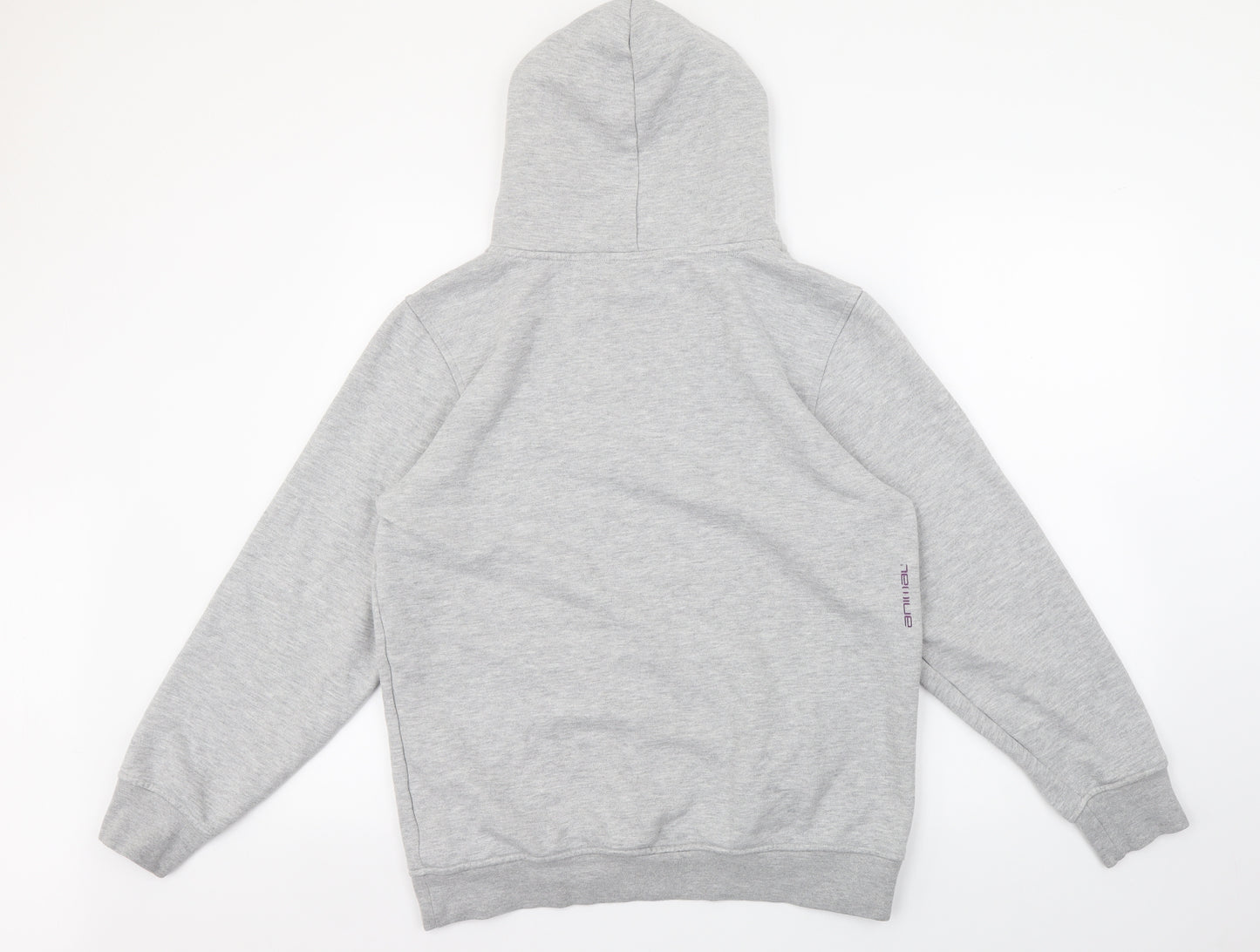Animal Boys Grey Polyester Pullover Hoodie Size 15-16 Years Pullover