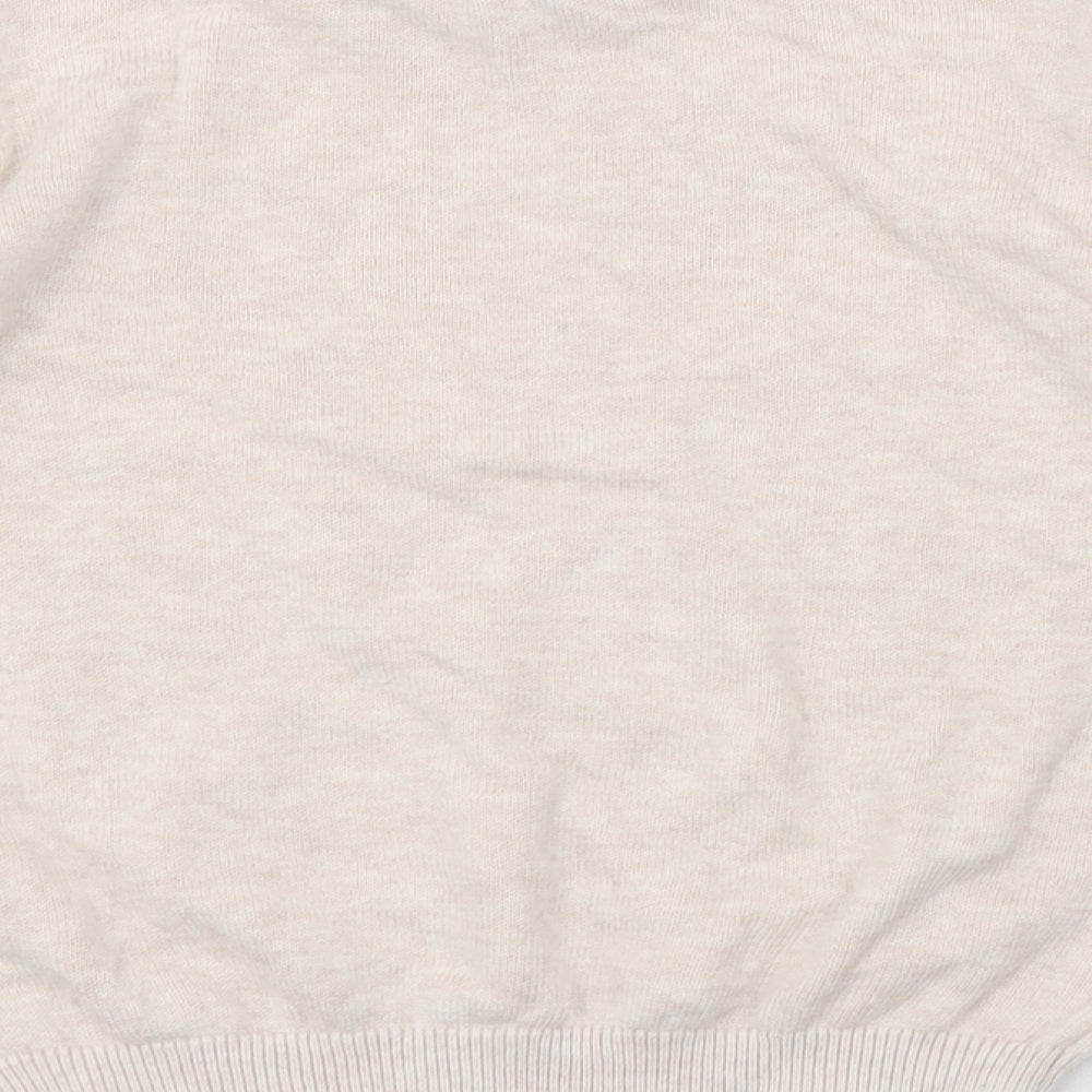 Primark Girls Ivory Round Neck Polka Dot Cotton Pullover Jumper Size 6-7 Years Pullover