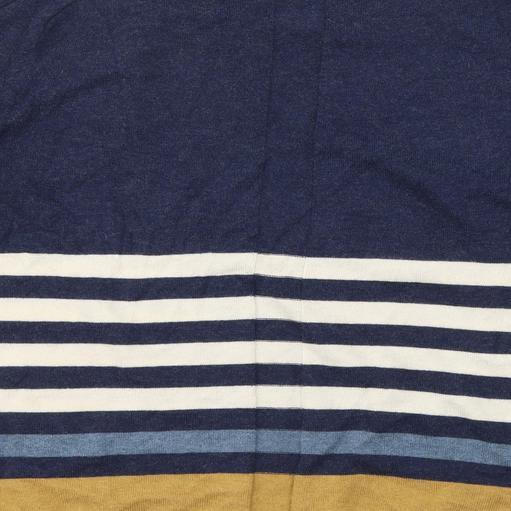 White Stuff Womens Blue Round Neck Striped Cotton Pullover Jumper Size 12