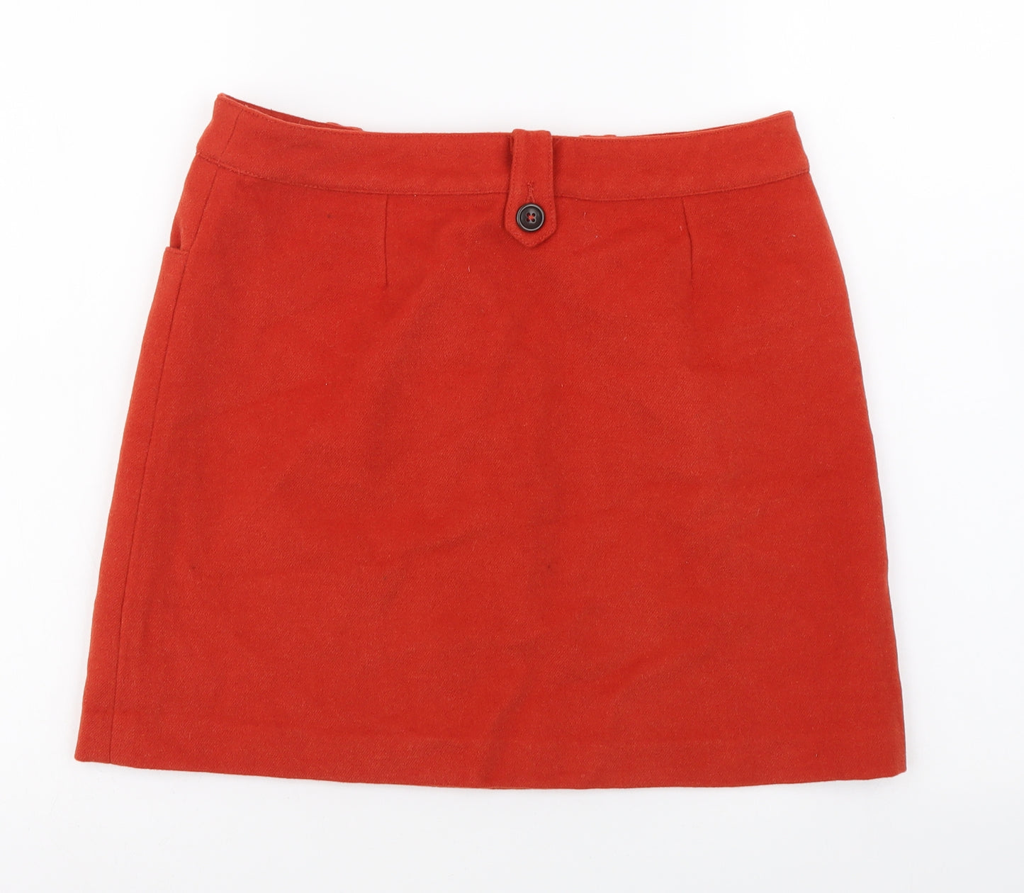 Boden Womens Orange Polyester Mini Skirt Size 10 Button