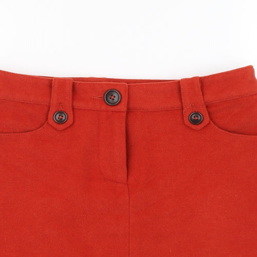 Boden Womens Orange Polyester Mini Skirt Size 10 Button