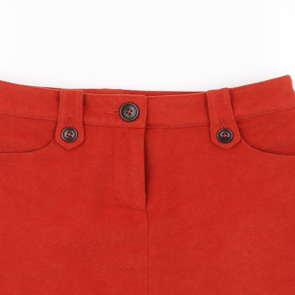 Boden Womens Orange Polyester Mini Skirt Size 10 Button