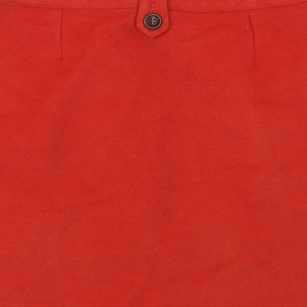 Boden Womens Orange Polyester Mini Skirt Size 10 Button