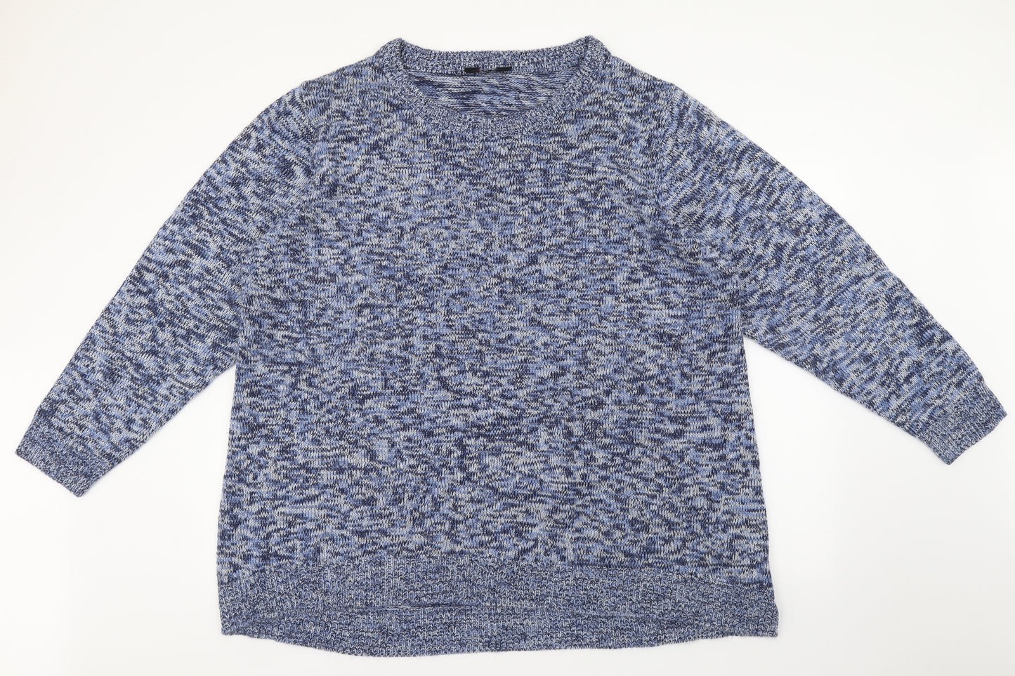 Love Yours Womens Blue Round Neck Acrylic Pullover Jumper Size 26