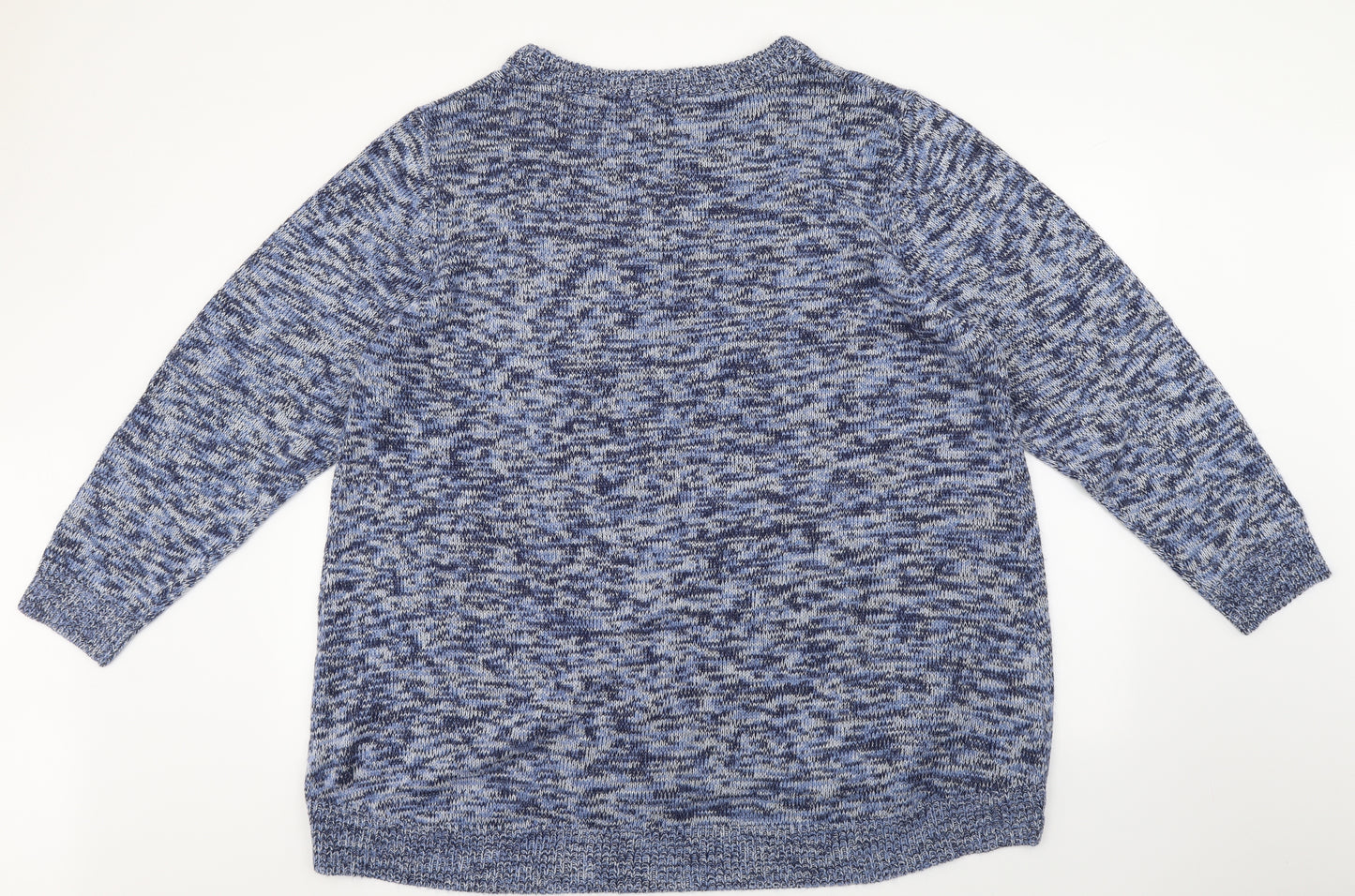 Love Yours Womens Blue Round Neck Acrylic Pullover Jumper Size 26