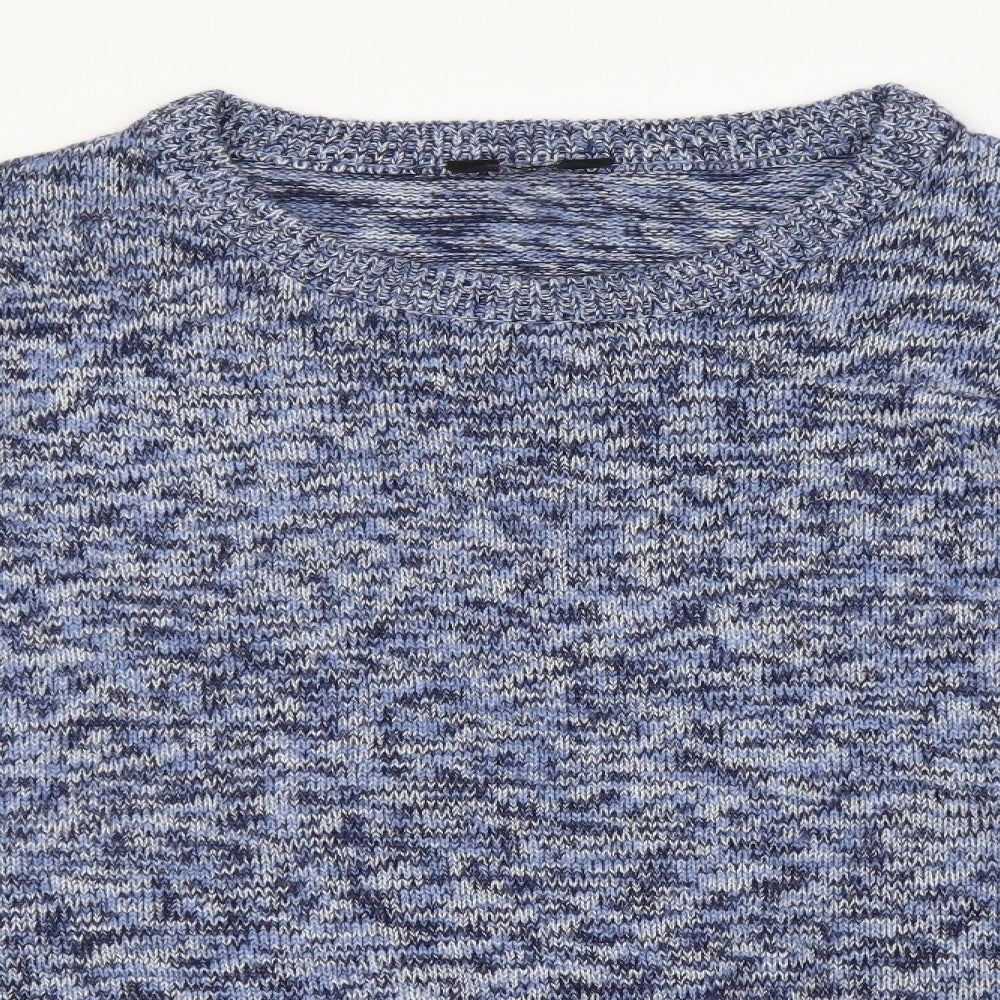 Love Yours Womens Blue Round Neck Acrylic Pullover Jumper Size 26