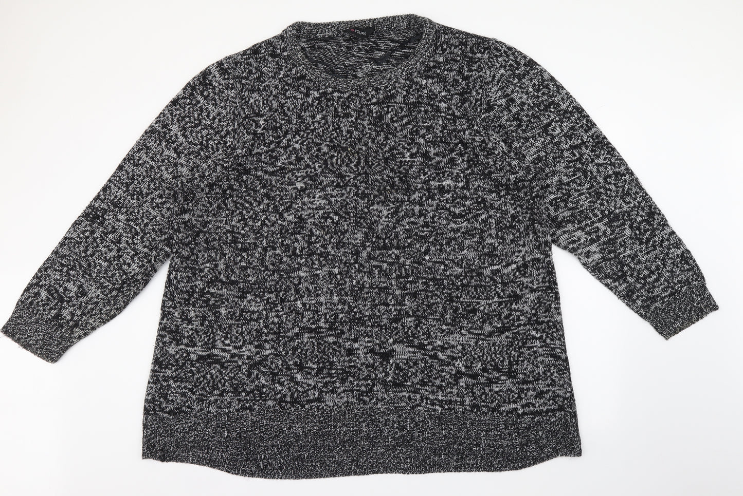 Love Yours Womens Grey Crew Neck Acrylic Pullover Jumper Size 26