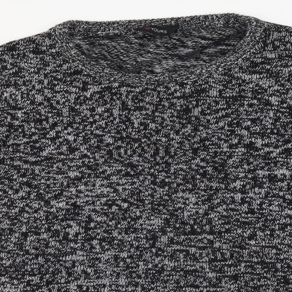 Love Yours Womens Grey Crew Neck Acrylic Pullover Jumper Size 26