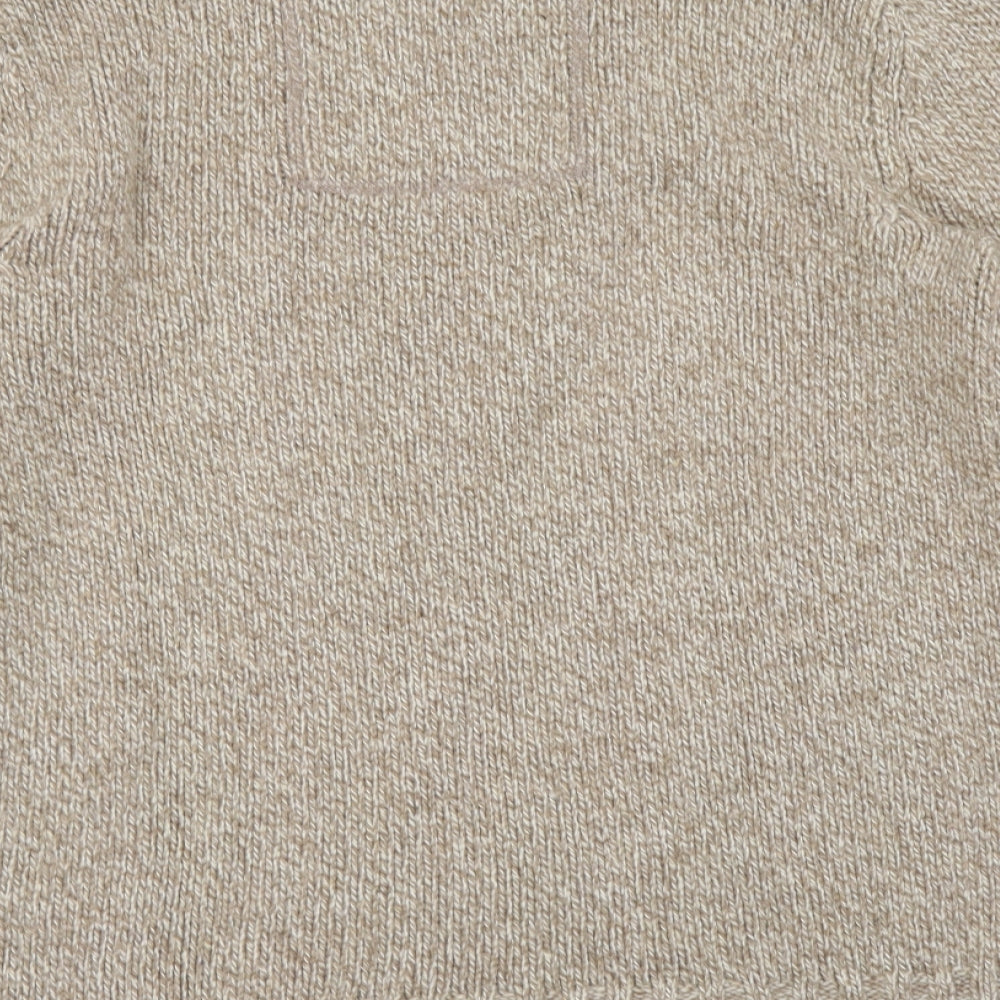Superdry Mens Beige Crew Neck Wool Pullover Jumper Size S