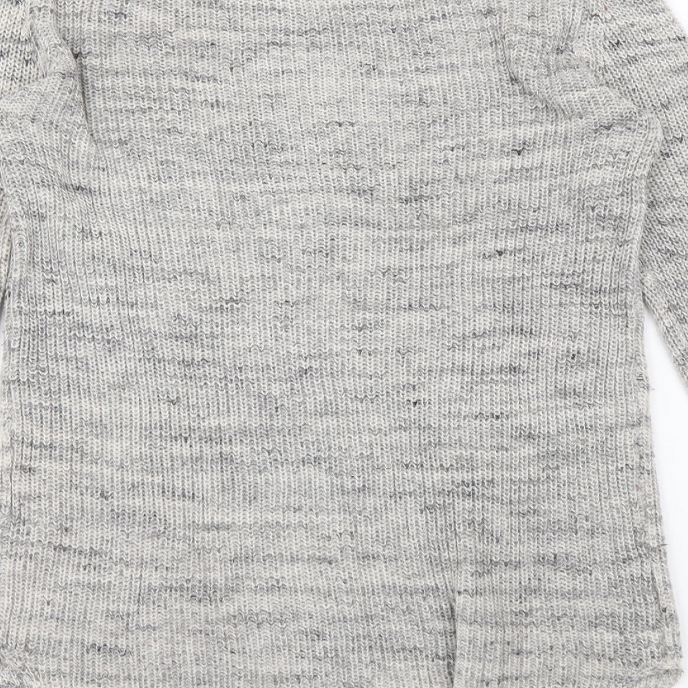 Pull&Bear Womens Grey Round Neck Cotton Pullover Jumper Size 8