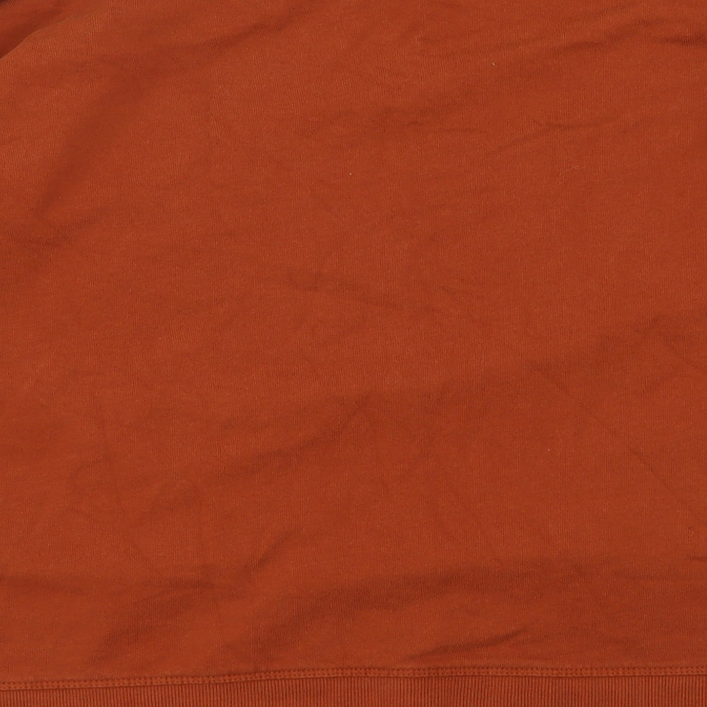 Zara Womens Orange Mock Neck Cotton Pullover Jumper Size 8