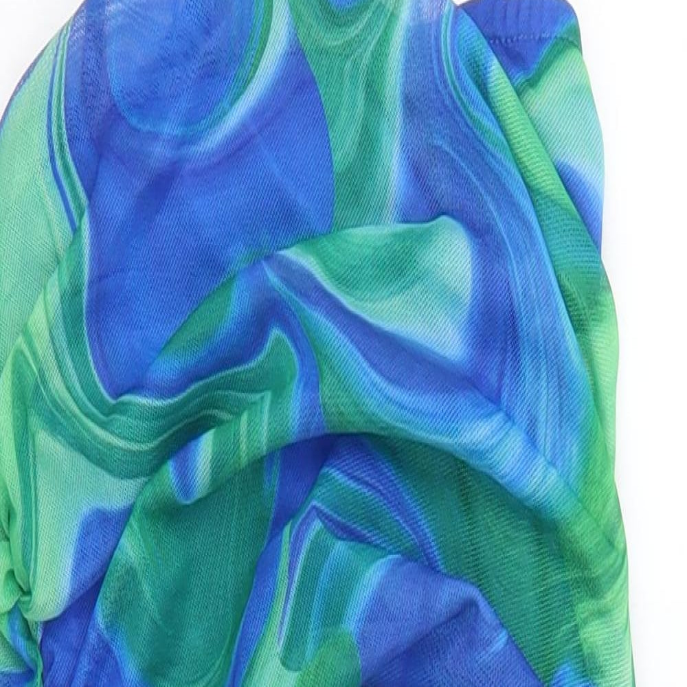 Naanaa Womens Multicoloured Geometric Polyester Bodycon Size 8 V-Neck Zip