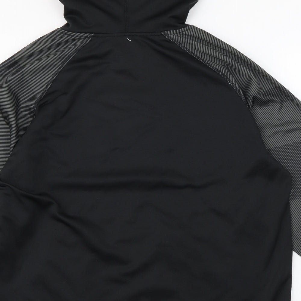 Majestic Mens Black Polyester Pullover Hoodie Size M