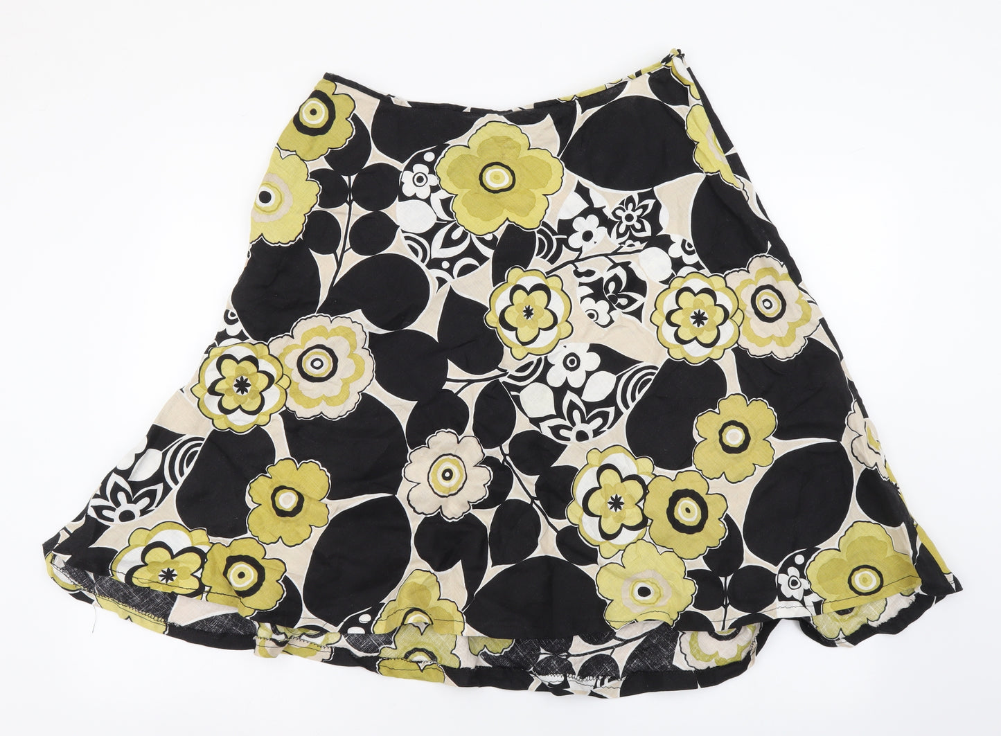 Hobbs Womens Multicoloured Floral Polyester A-Line Skirt Size 14 Zip