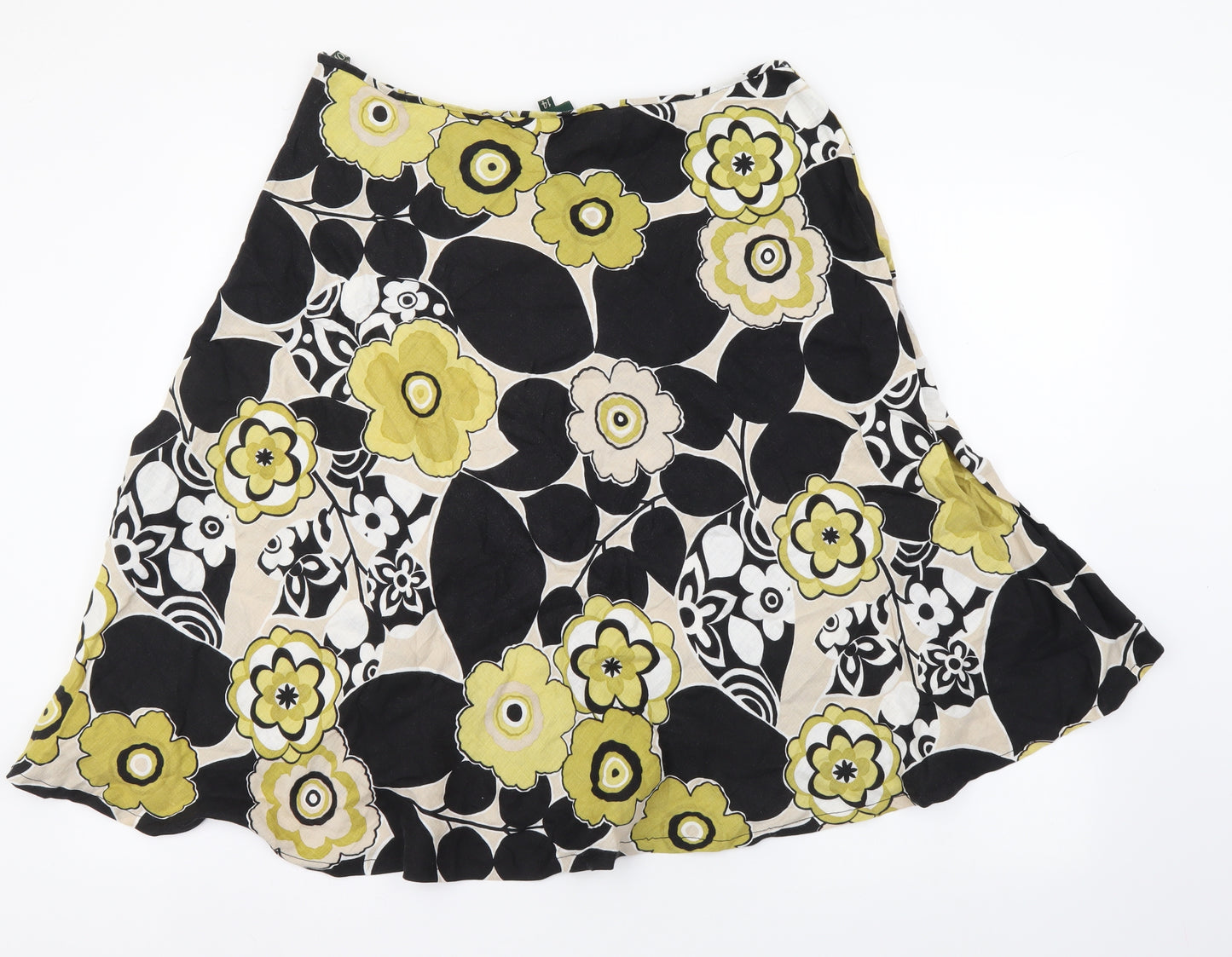 Hobbs Womens Multicoloured Floral Polyester A-Line Skirt Size 14 Zip