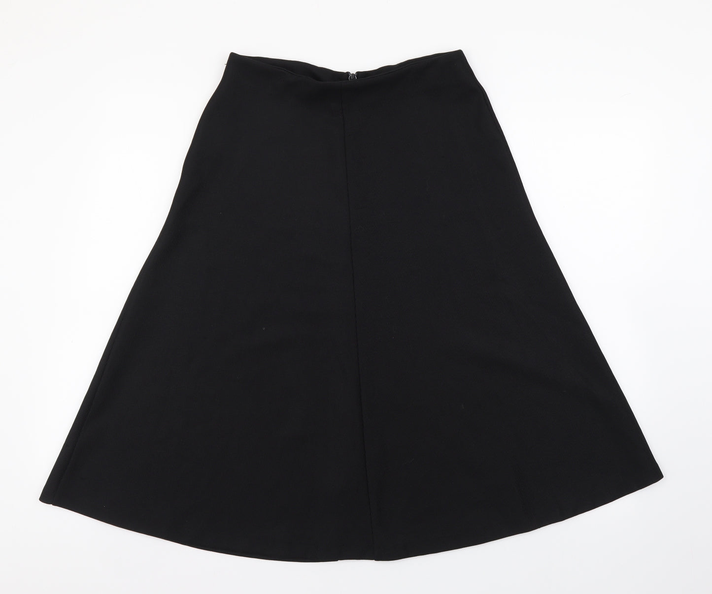 NEXT Womens Black Cotton Swing Skirt Size 8 Zip