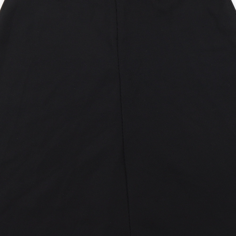 NEXT Womens Black Cotton Swing Skirt Size 8 Zip