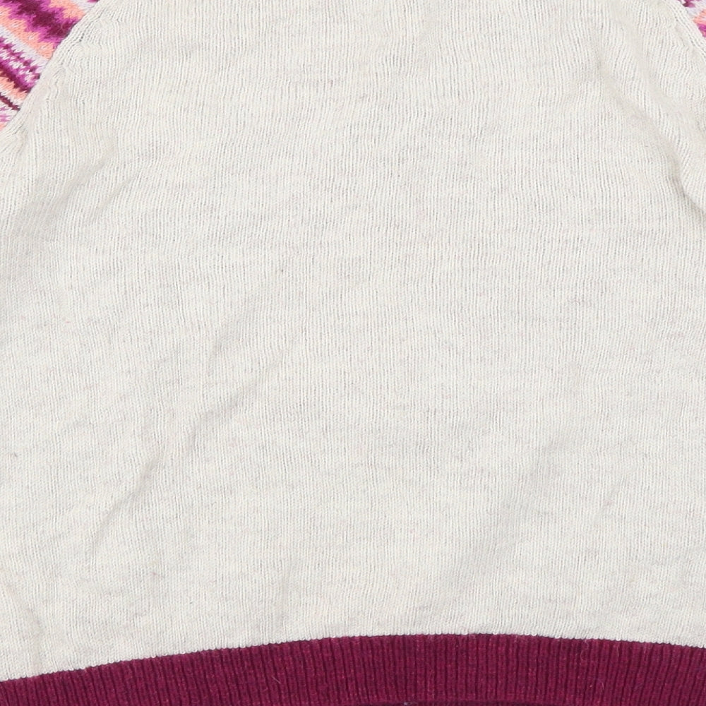 TU Womens Multicoloured Round Neck Geometric Cotton Pullover Jumper Size 10