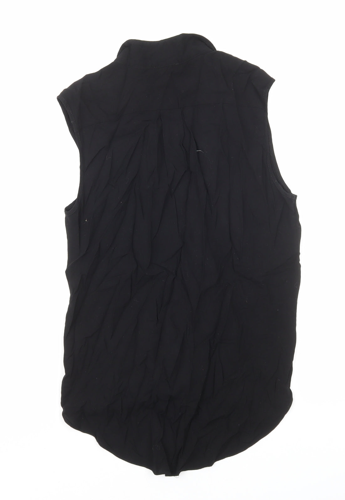 River Island Womens Black Viscose Wrap Blouse Size 12 Collared - Faux Wrap