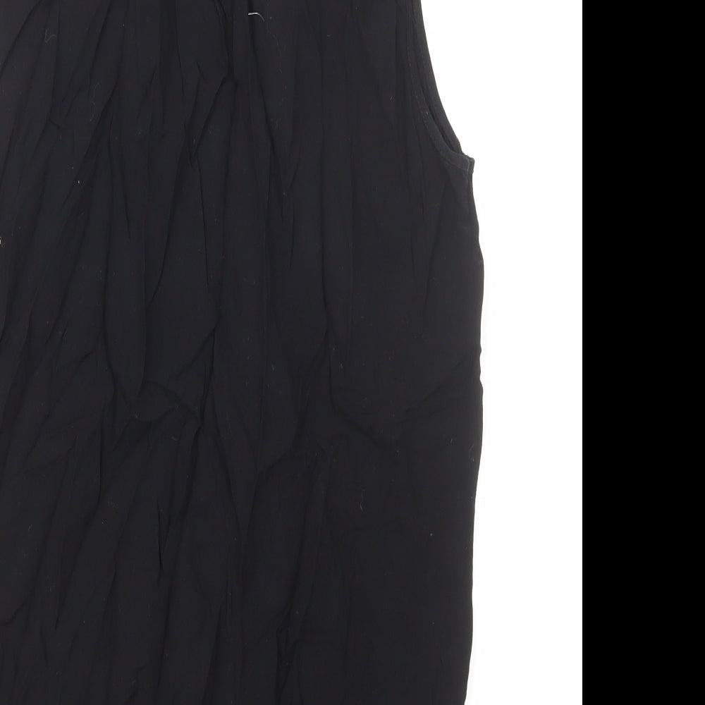 River Island Womens Black Viscose Wrap Blouse Size 12 Collared - Faux Wrap