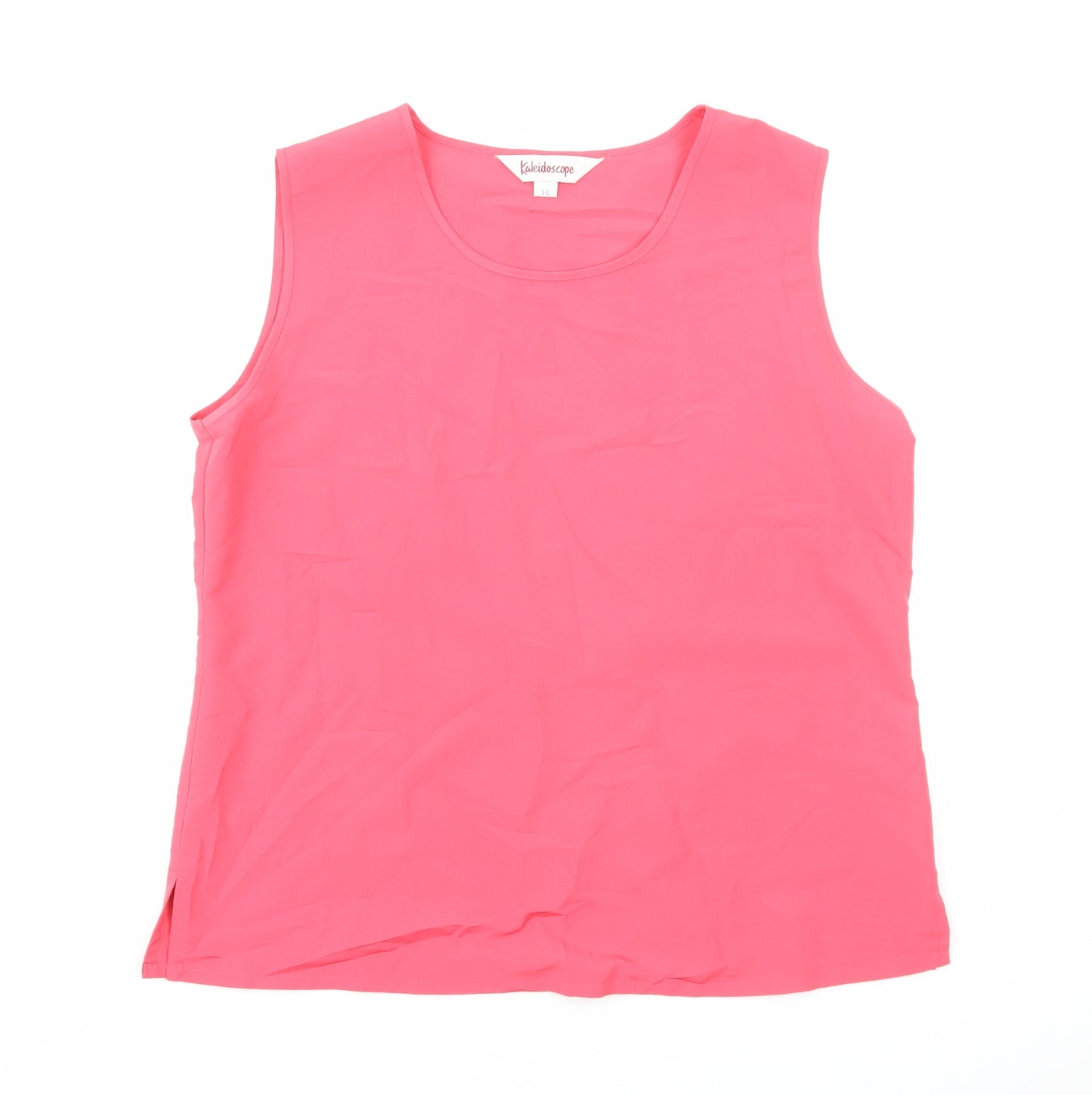 Kaleidoscope Womens Pink Polyester Basic Tank Size 16 Scoop Neck