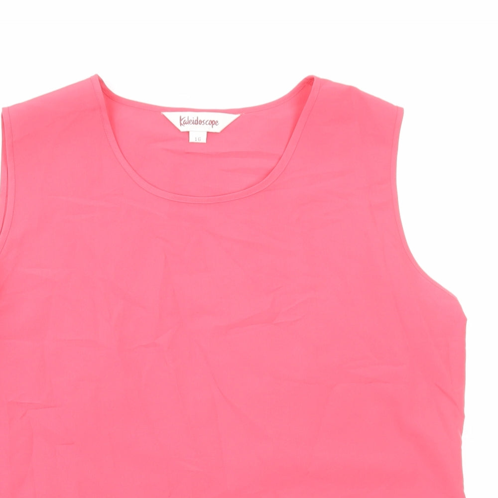 Kaleidoscope Womens Pink Polyester Basic Tank Size 16 Scoop Neck