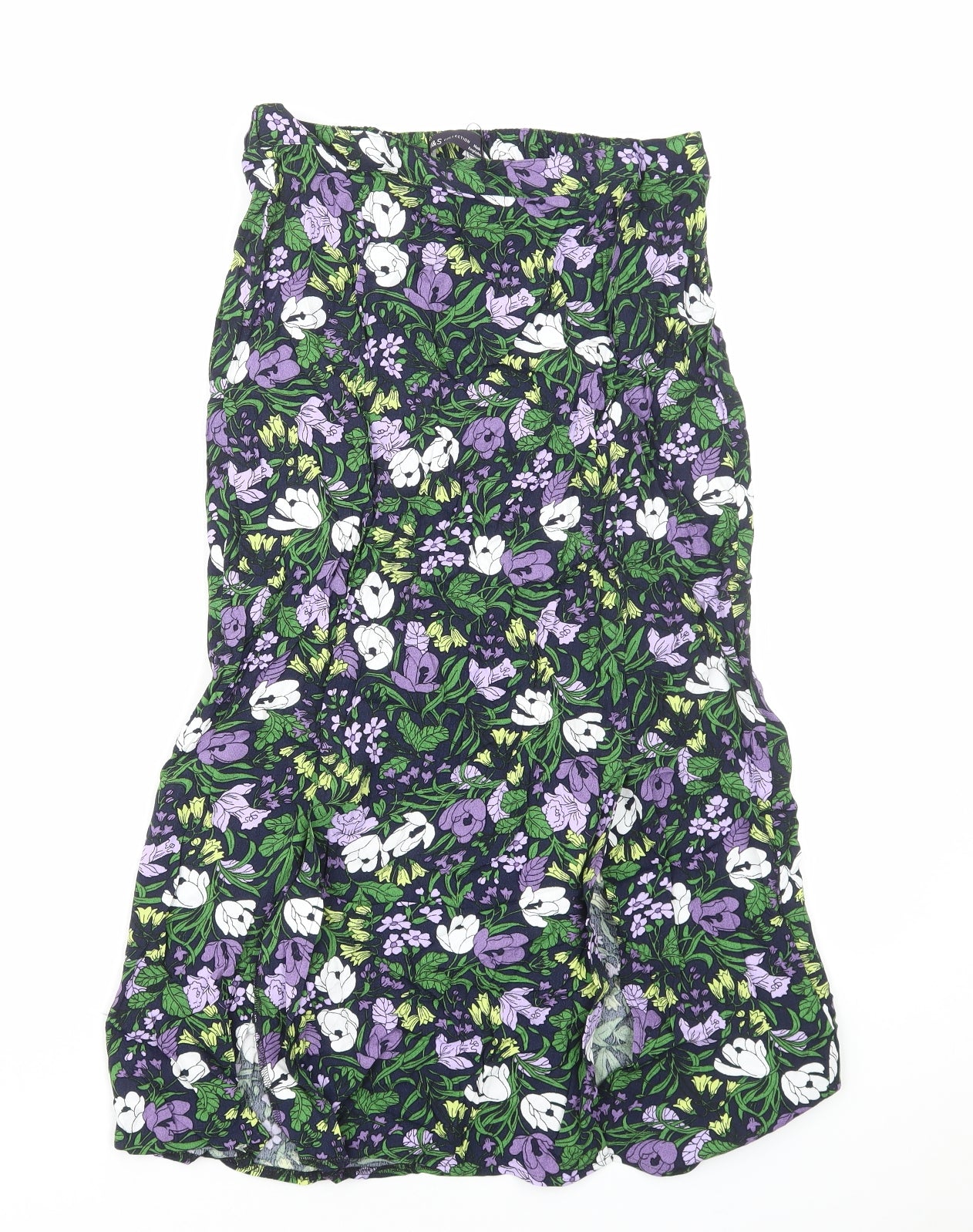 Marks and Spencer Womens Multicoloured Floral Viscose A-Line Skirt Size 10